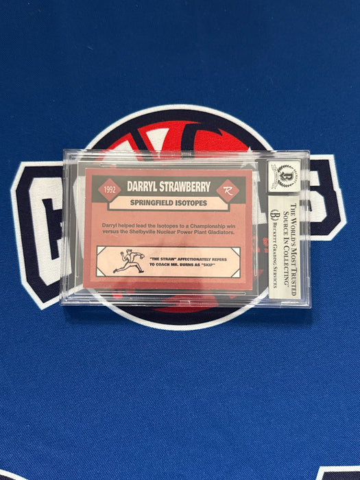 Darryl Strawberry Autographed Custom Simpsons Slabbed Trading Card Gem 10 Auto Grade (Beckett Slab)