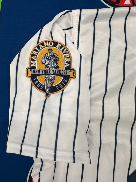 Mariano Rivera Autographed NY Yankees CUSTOM Pinstripe Jersey with Commemorative Patches (JSA)