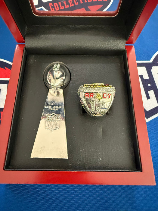 Tom Brady Tampa Bay Buccaneers 2pc Replica Super Bowl LV Ring & Trophy with Display Box