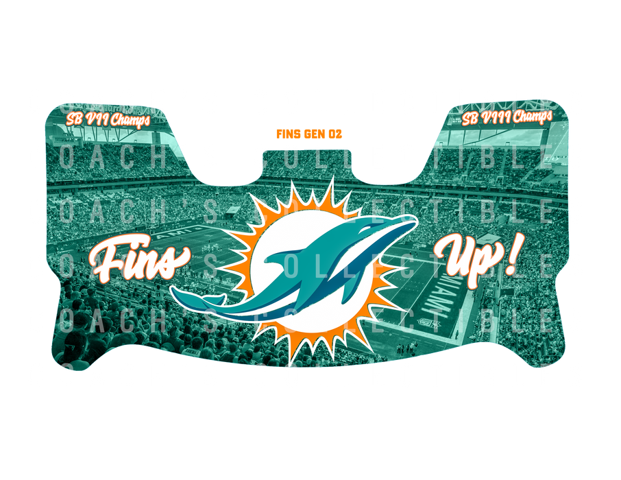 Miami Dolphins Custom Visor for Any Full Size Riddell Helmet (Universal Fit) (2)