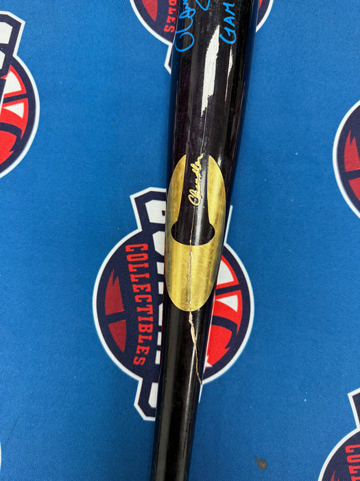Ronny Mauricio Autographed GAME USED Bat from 2025 Season w/ Inscr (JSA)