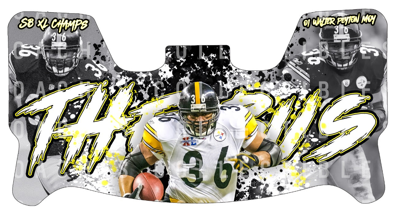 Jerome Bettis Custom Visor for Any Full Size Riddell Helmet (Universal Fit)