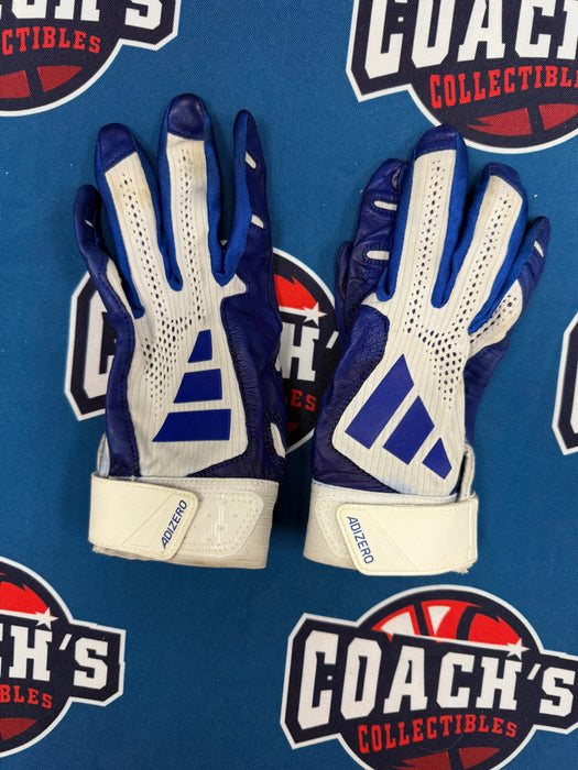 GAME USED Ronny Mauricio Autographed PAIR of Adidas Batting Gloves w/ GU 2025 Inscription (JSA)
