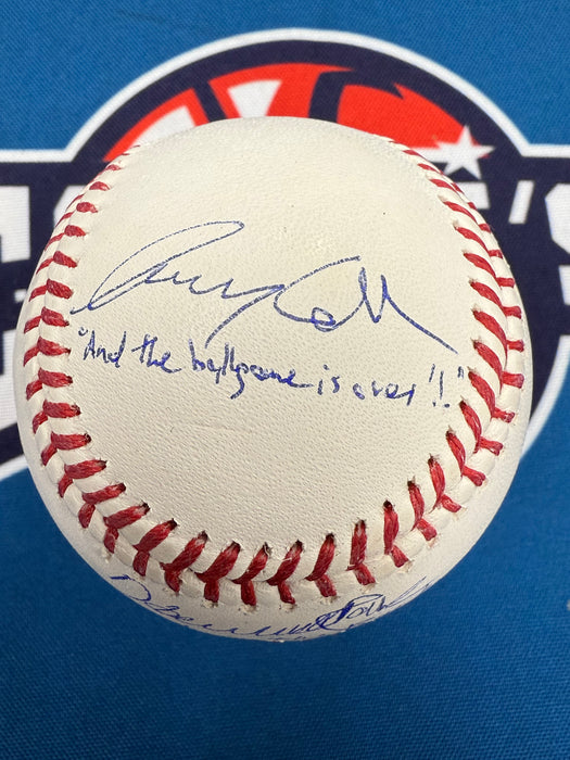 Gary Cohen & Howie Rose Autographed OML Baseball w/ Multiple Inscription (JSA)