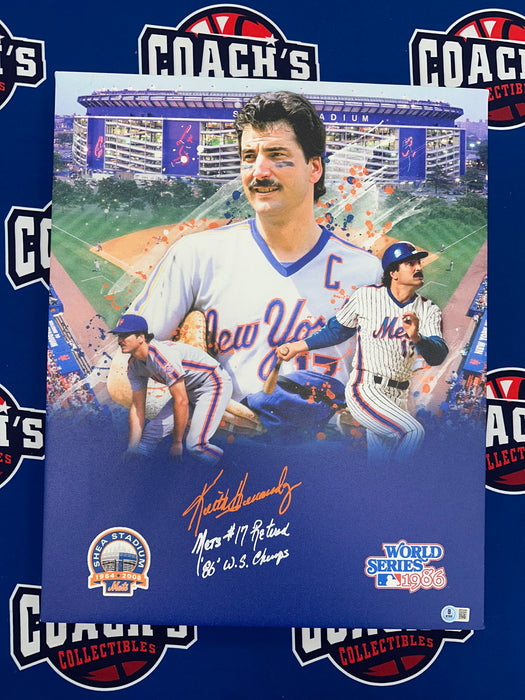 Keith Hernandez Autographed 16x20 Custom Graphic Canvas w/ Multi Inscr (Beckett)