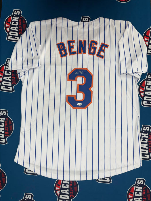 Carson Benge Autographed NY Mets CUSTOM Pinstripe Jersey (JSA)