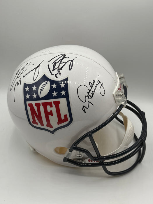 Peyton, Archie & Eli Manning Family Autographed Full Size NFL Shield Replica vsr4 Helmet (Fanatics)