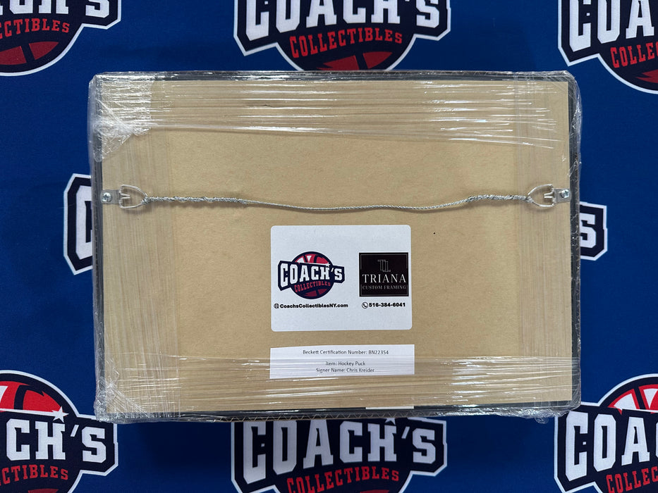 Chris Kreider Autographed Puck in 13”x8” Custom Shadowbox Display (Beckett)