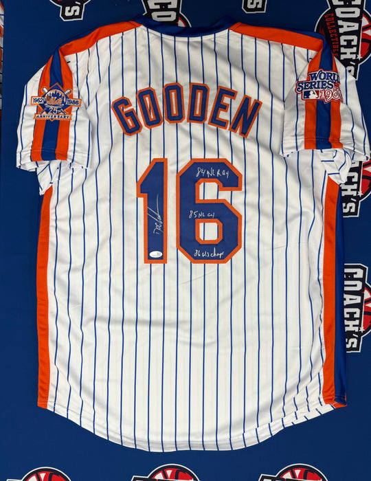Doc Gooden Autographed CUSTOM NY Mets Jersey w/ Multi Inscriptions (JSA)