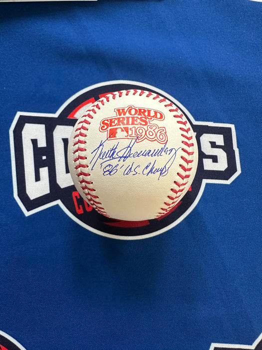 Keith Hernandez Autographed 1986 World Series Baseball w/ 86 WS Champs (Beckett)