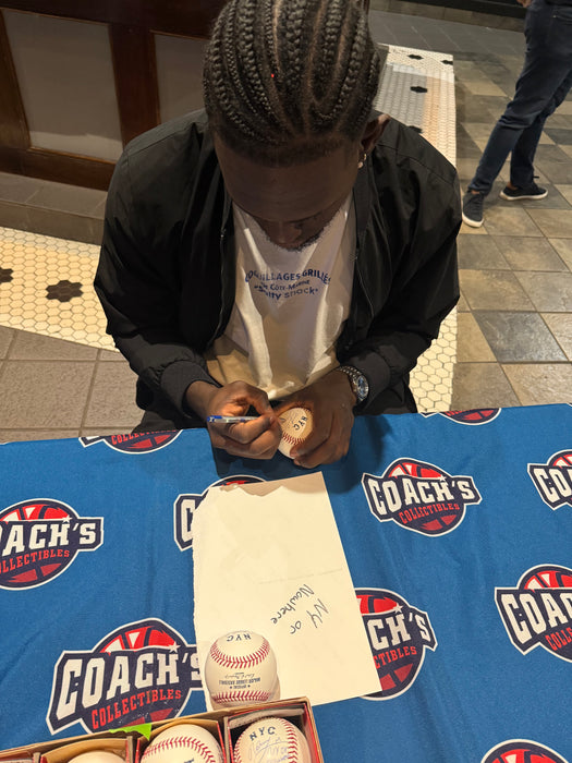 Ronny Mauricio Autographed City Connect OML Baseball w/ NY Or Nowhere Inscription (JSA)