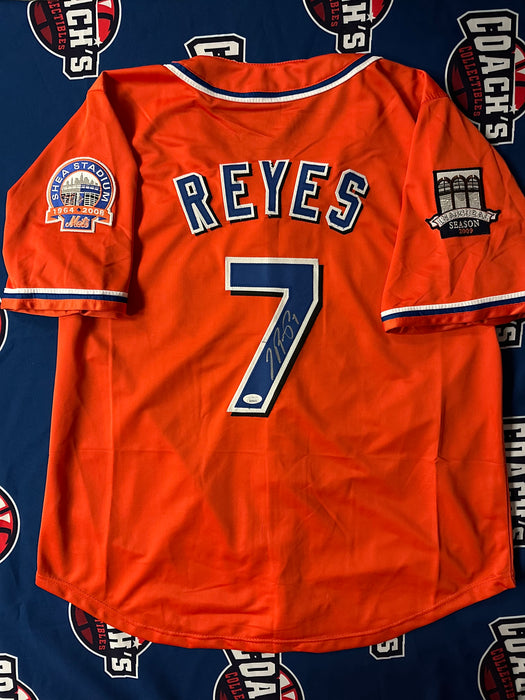Jose Reyes Autographed NY Mets Orange CUSTOM Jersey (JSA)