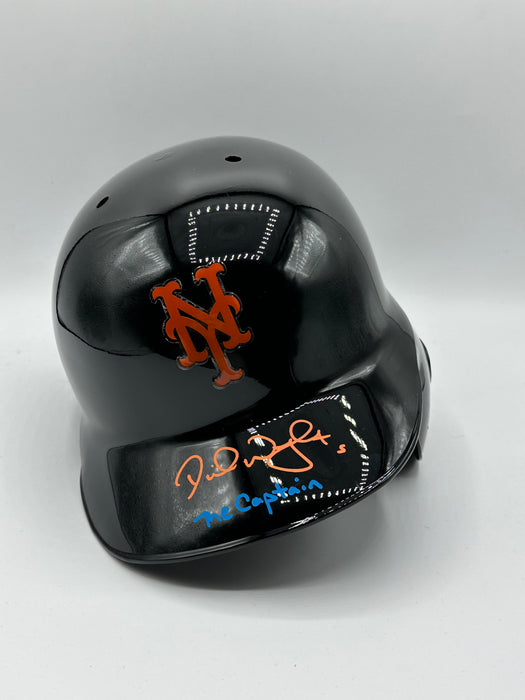 David Wright Autographed FS Black NY Mets Authentic Batting Helmet with The Captain Inscription (JSA)