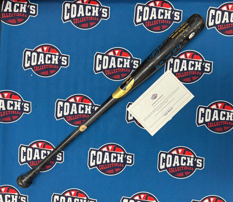 Ronny Mauricio Autographed GAME USED Bat from 2025 Season w/ Inscr (JSA)