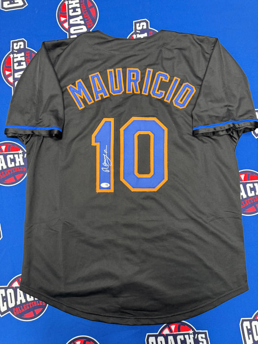 Ronny Mauricio Autographed CUSTOM NY Mets 2025 Style Black Jersey (JSA)