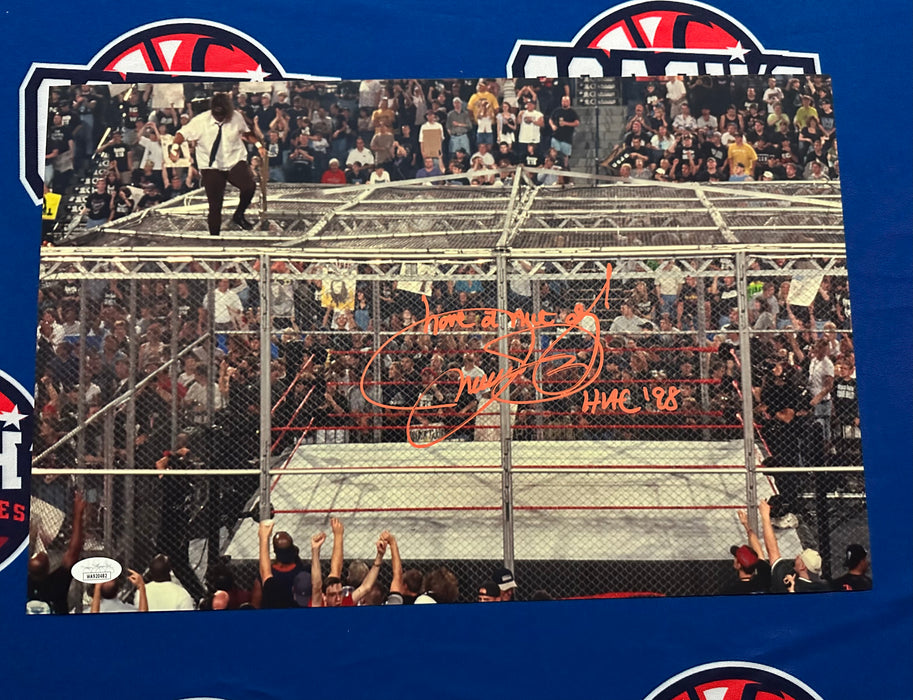 Mick Foley Autographed Mankind Top of the Hell in a Cell 11x17 Photo (JSA)
