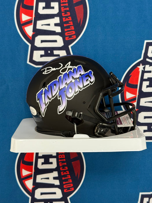 Daniel Jones Autographed CUSTOM “Indiana Jones” Colts Eclipse Alternate Mini Helmet (JSA)