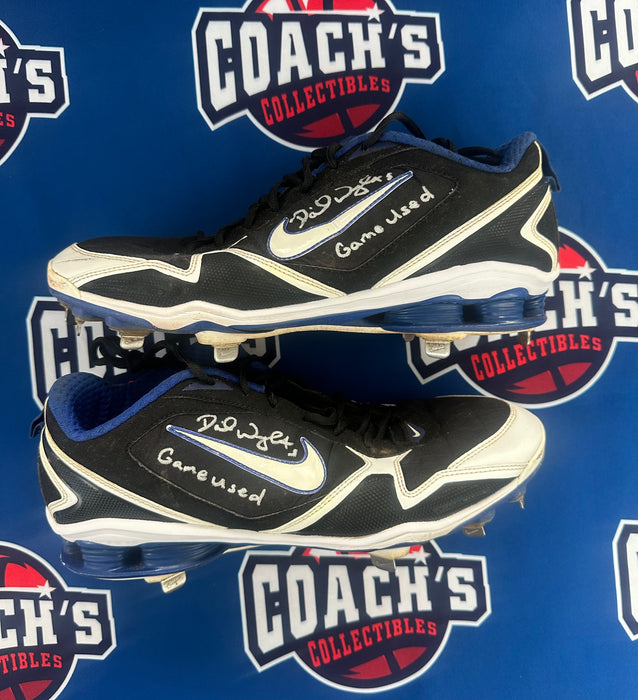 GAME USED David Wright Autographed PAIR of Blue Nike Cleats w/ Game Used Inscription (Beckett)