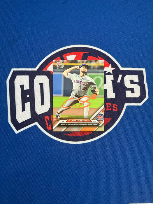 Christian Scott Autographed 2024 Topps Now Debut Rookie Card #159 (GTP)