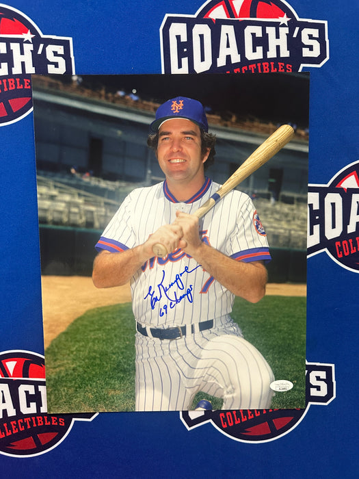 Ed Kranepool Autographed 11x14 Photo with 69 Champs Inscr (JSA)