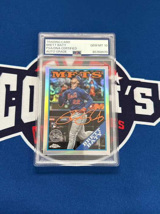 Brett Baty Autographed 2023 Topps Chrome 35th Anniversary Rookie Card Gem 10 Auto (PSA SLAB)