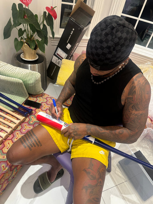 Jose Reyes Autographed Dominican Republic Flag Marucci Game Model Bat-Blue Handle (JSA)