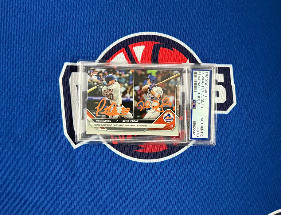 David Wright & Pete Alonso DUAL Autographed 2025 Topps Now #272 Slabbed Card (PSA)