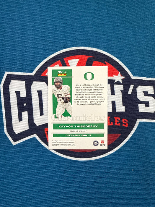 Kayvon Thibodeaux Autographed 2022 Panini Chronicles Draft Picks Rookie Card (GTP)