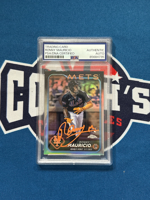 Ronny Mauricio Autographed 2024 Topps Chrome #USC41 Rookie (PSA Slab)
