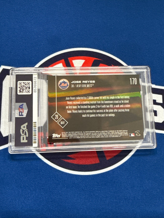 Jose Reyes Autographed 2017 Topps Now #170 Trading Card GEM 10 Auto (PSA SLAB)
