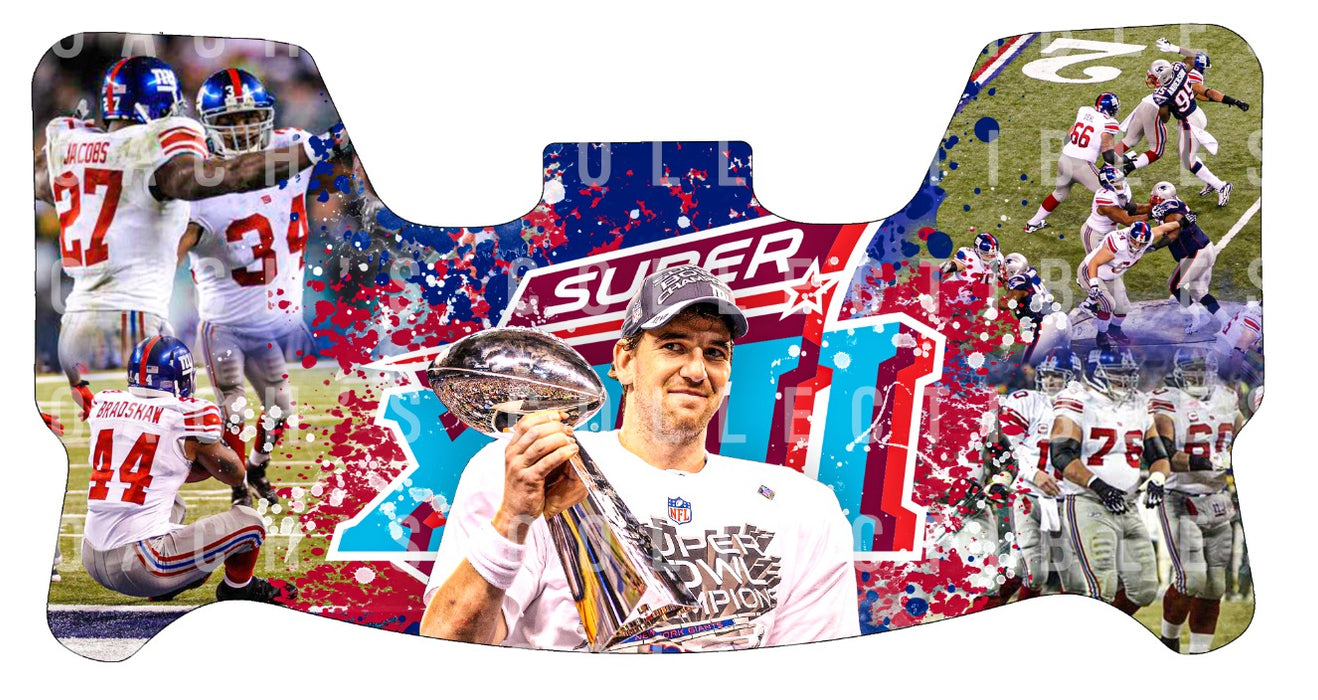 Eli Manning SB XLII Custom Visor for Any Full Size Riddell Helmet (Universal Fit)