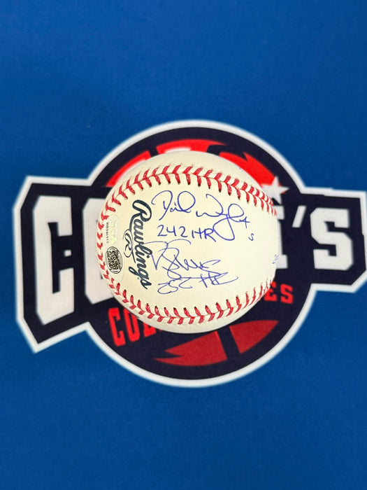 Mets All Time HR Leaders 5 Signature OML Baseball w/ Multi Inscriptions (JSA/Fanatics)