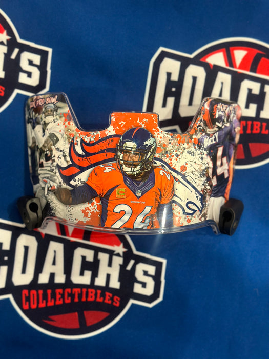 Champ Bailey Custom Visor for Any Full Size Riddell Helmet (Universal Fit)