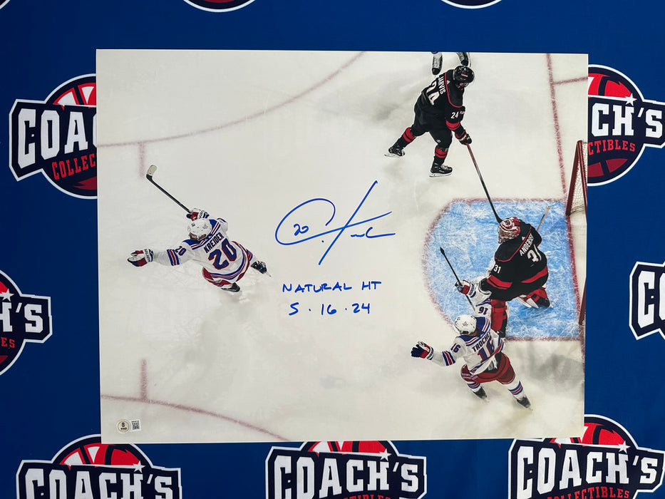 Chis Kreider Autographed 16x20 2024 Playoff Hat Trick Photo with Inscription (Beckett)