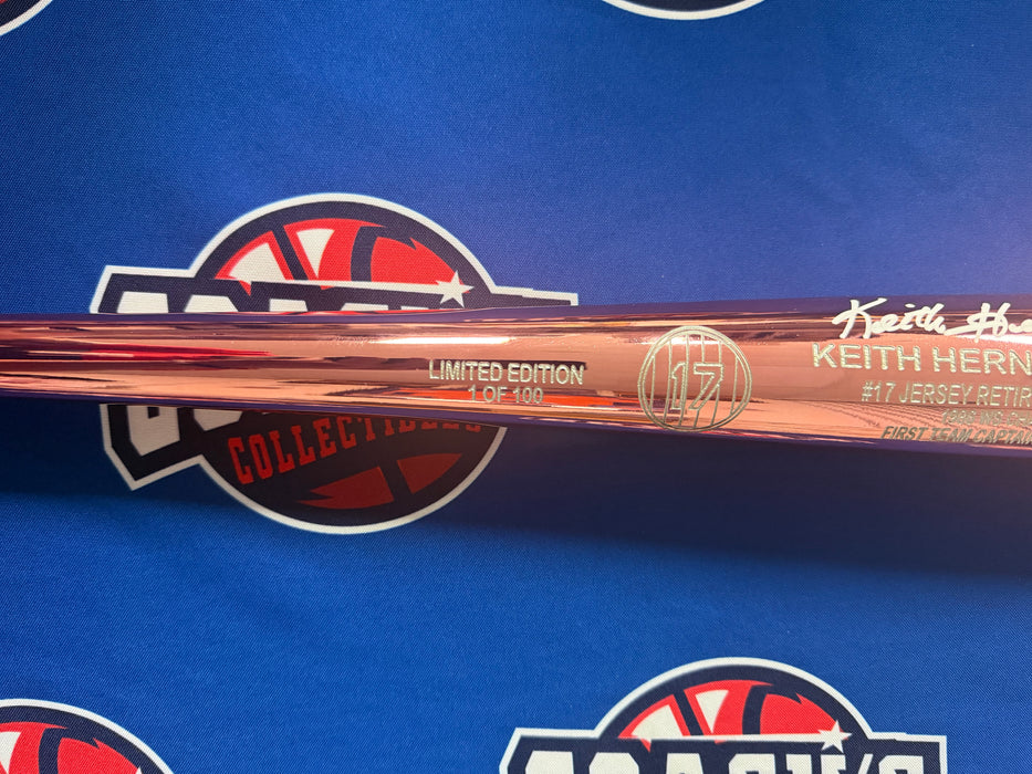 Keith Hernandez Autographed Special Limited Edition PINK CHROME Baseball Bat w/ Mets #17 Retired (JSA)