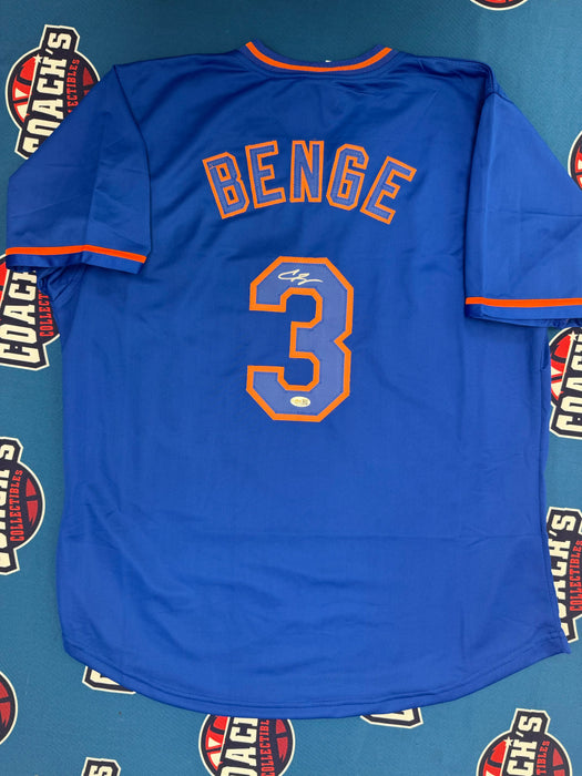Carson Benge Autographed NY Mets CUSTOM Blue Alternate Jersey (JSA)