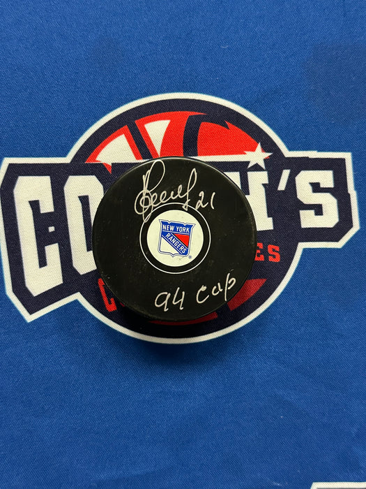 Sergei Zubov Autographed NY Rangers Puck with 94 Cup! Inscription (Beckett)
