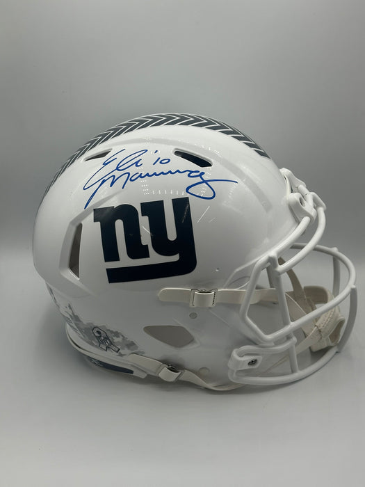 Eli Manning Autographed NY Giants Salute to Service Speed Authentic Helmet (Fanatics)