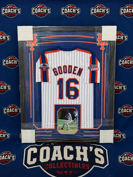 FRAMED Dwight “Doc” Gooden Autographed CUSTOM NY Mets Pinstripe Jersey (Beckett)