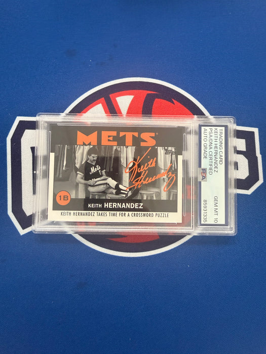 Keith Hernandez Autographed 2021 Topps Once Upon a Time in Queens Special Set Card Gem 10 Auto (PSA SLAB)