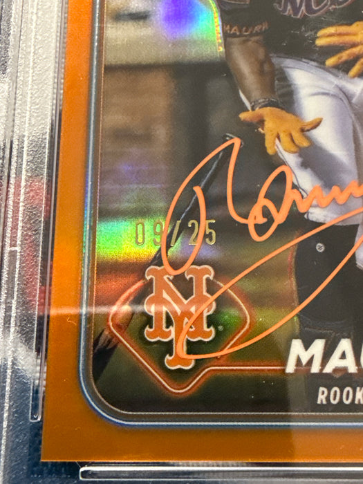Ronny Mauricio Autographed 2024 Topps Chrome #USC41 Orange 09/25 Rookie Gem 10 Auto (PSA Slab)