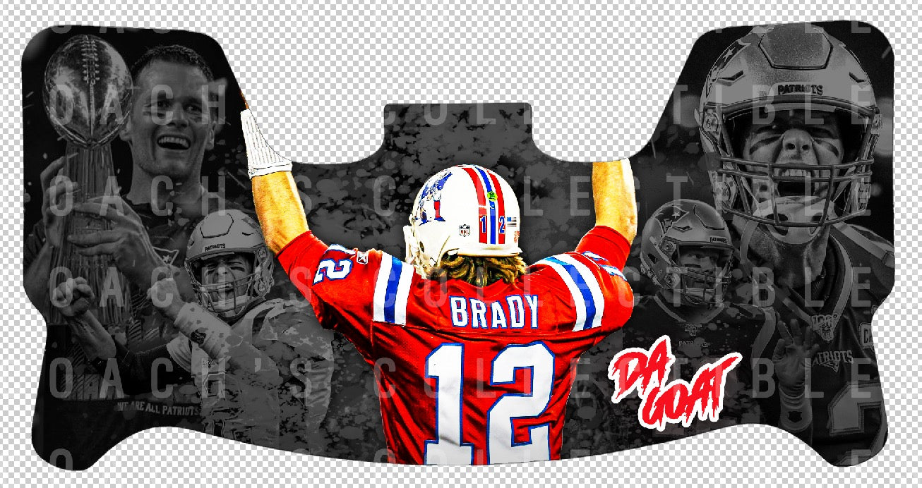 Tom Brady Custom Visor for Any Full Size Riddell Helmet (Universal Fit)