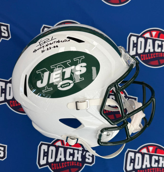 Vinny Testaverde Autographed NY Jets Speed Full Size Replica Helmet w/ Inscription (JSA)