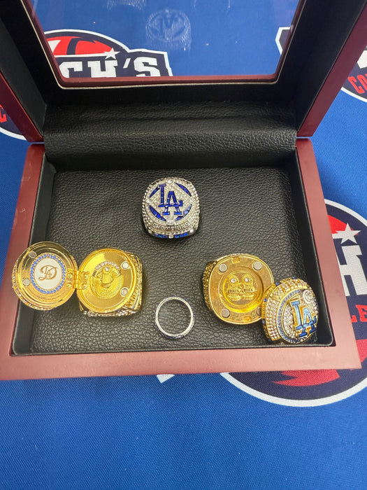 Los Angeles Dodgers 3pc Replica World Series Ring Set w/ Display Box (2020, ‘24, ‘25)