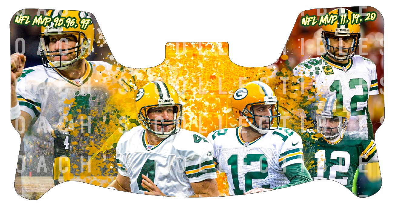 Aaron Rodgers & Brett Favre Custom Visor for Any Full Size Riddell Helmet (Universal Fit)