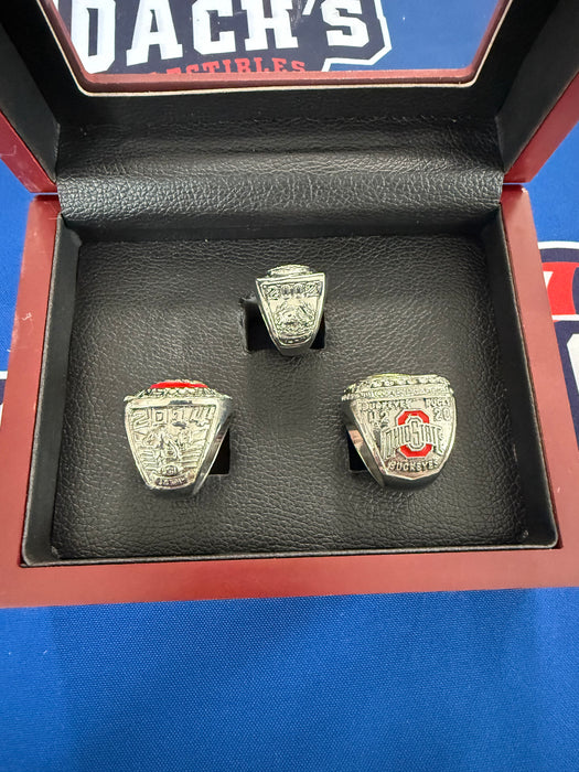 Ohio State 3pc Replica College Football National Championship Ring Set w/ Display Box