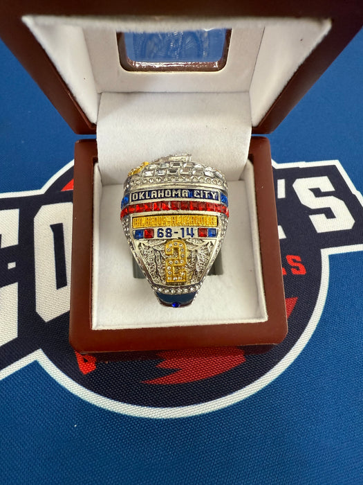 Oklahoma City Thunder Replica 2025 NBA Championship Ring w/ Display Box (SGA-MVP)