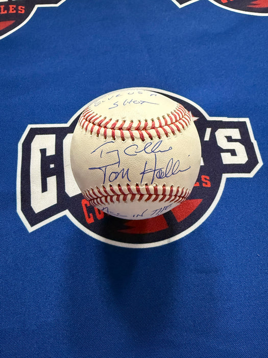 Terry Collins & Umpire Tom Hallion DUAL Autographed OML Baseball w/ Dual Inscriptions (JSA)