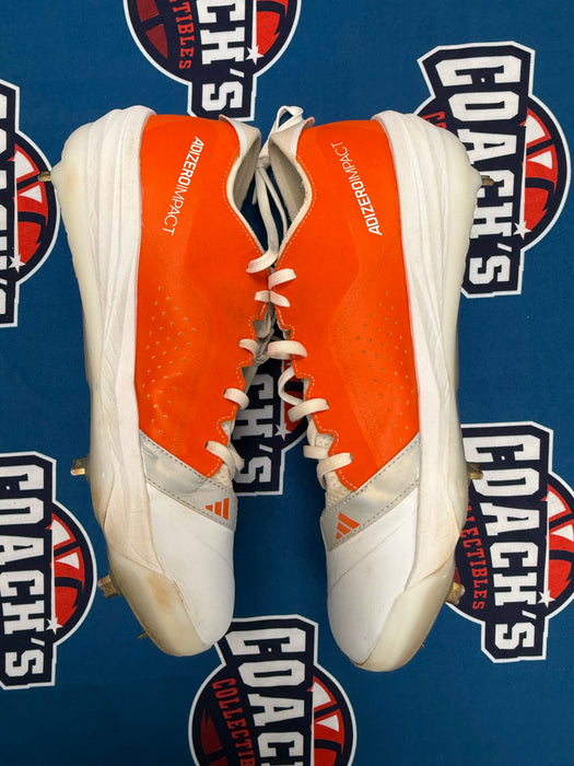 GAME USED Ronny Mauricio Autographed PAIR of Adidas Cleats w/ Game Used 2025 Inscription (JSA)