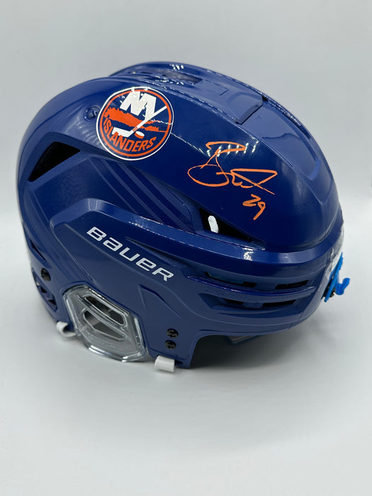 Brock Nelson Autographed Full Size Bauer Hockey Helmet (Fanatics)
